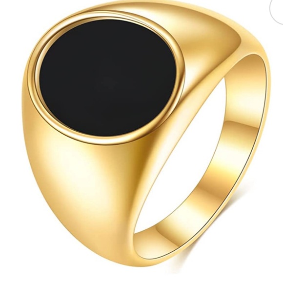Ring color Gold and black stone - Picture 4 of 4